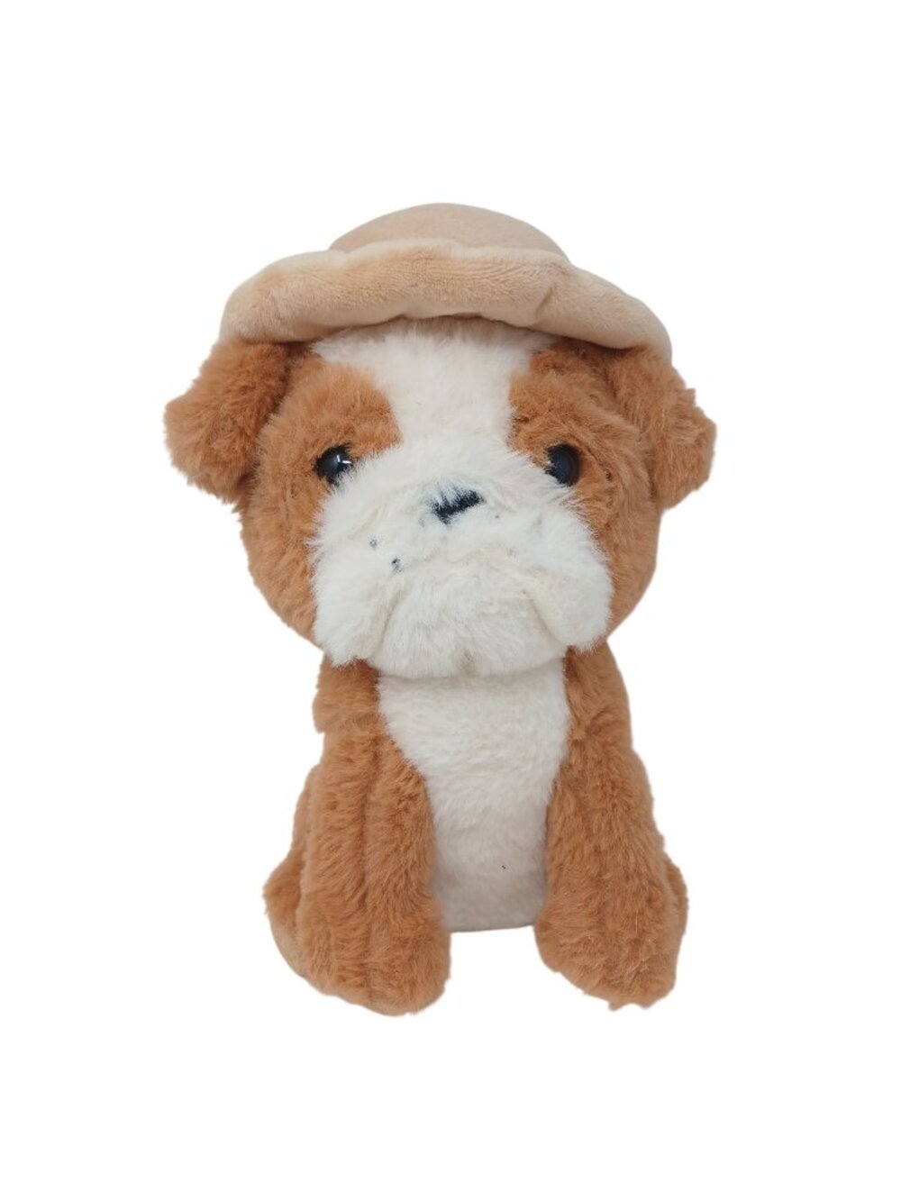 Peek-A-Boo Buster The Bulldog Plush W/ Hat 10" Tan & White Stuffed Animal #S1-C